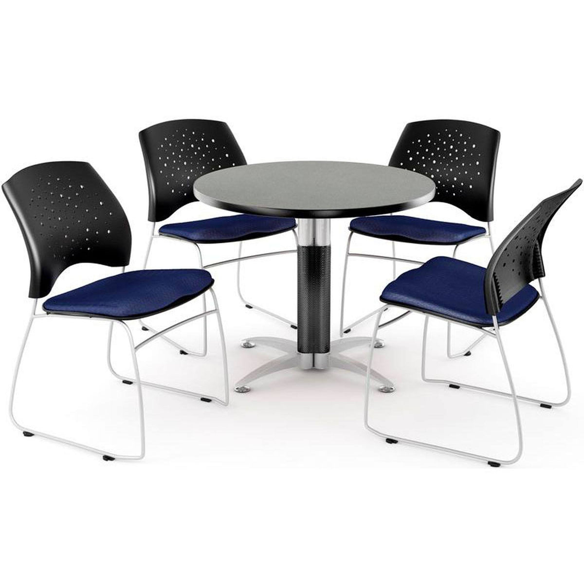 Gray Nebula Table with 4 Chairs W478