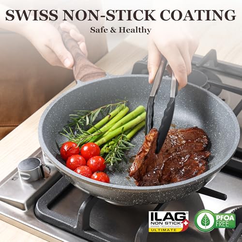 Nonstick Ceramic Frying Pan Skillet with Lid, 12.5 Inch M629682