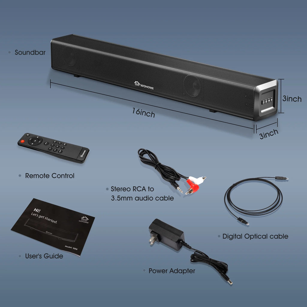 16-Inch 50W Soundbar with Bluetooth 5.0 and Subwoofer C7499