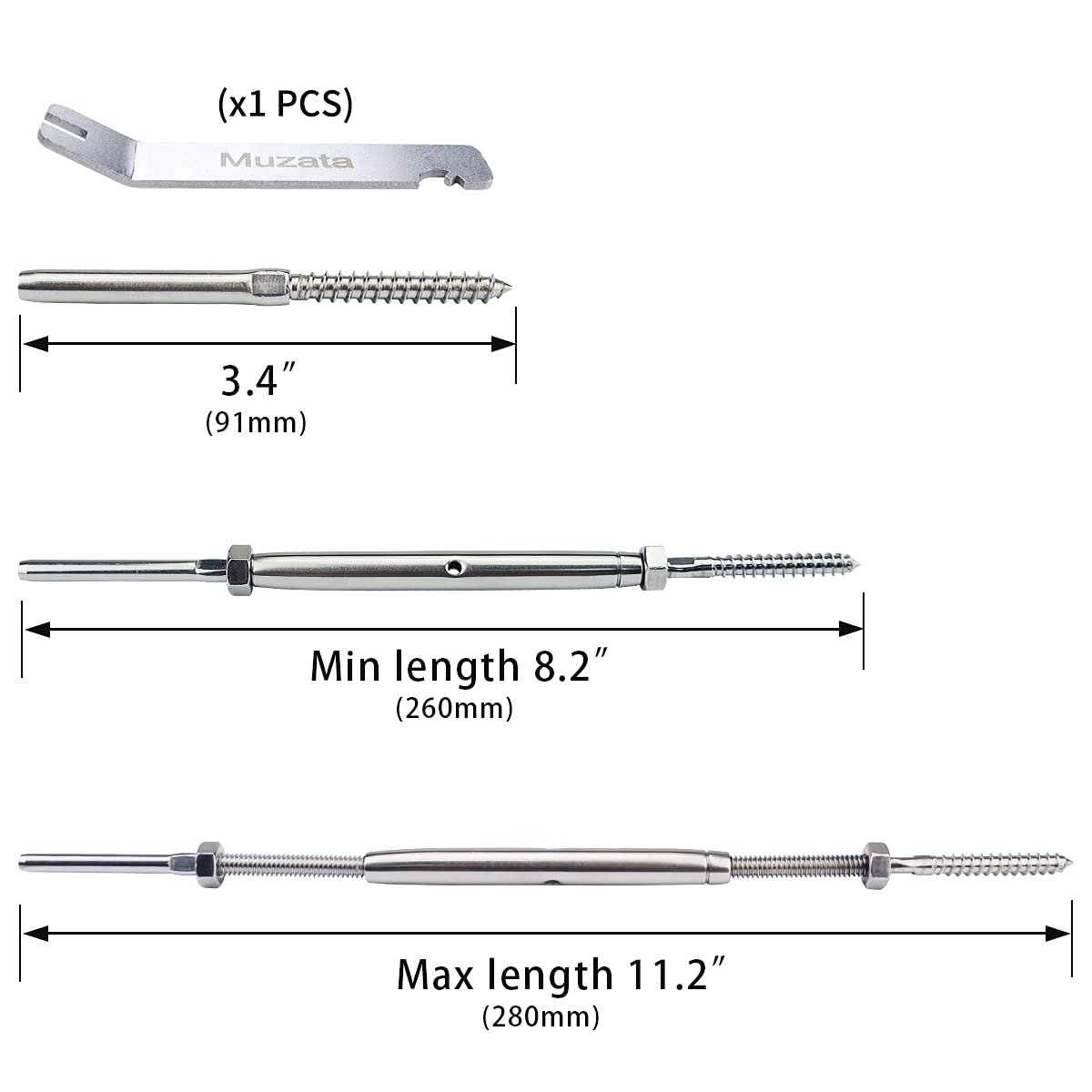 10 Set T316 Stainless Steel Cable Railing Kit H2024