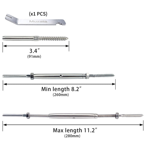 10 Set T316 Stainless Steel Cable Railing Kit H2024