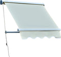 Green Manual Retractable Patio Window Awning V6314