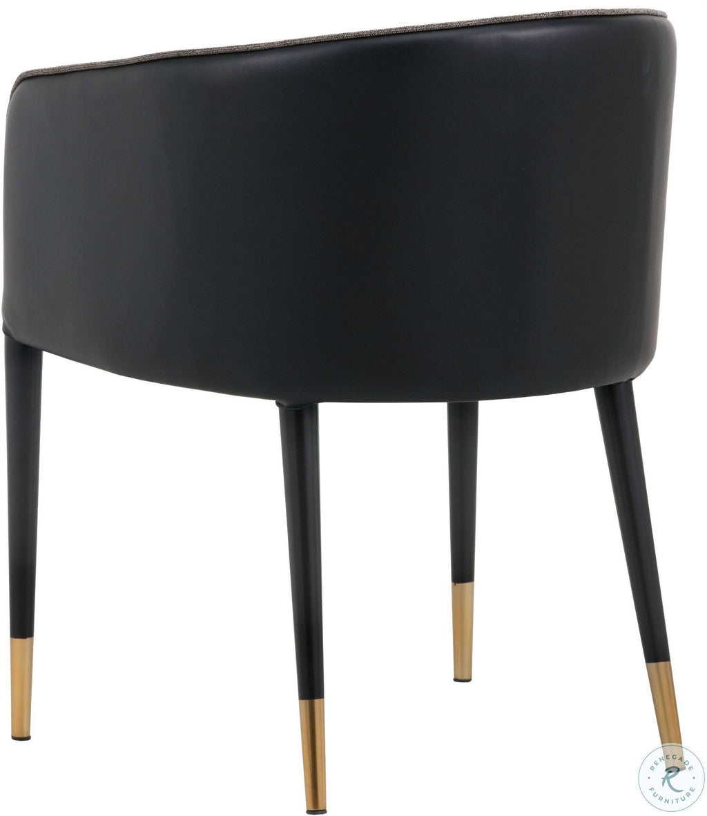 Sparrow Grey / Napa Black Dining Armchair A37009