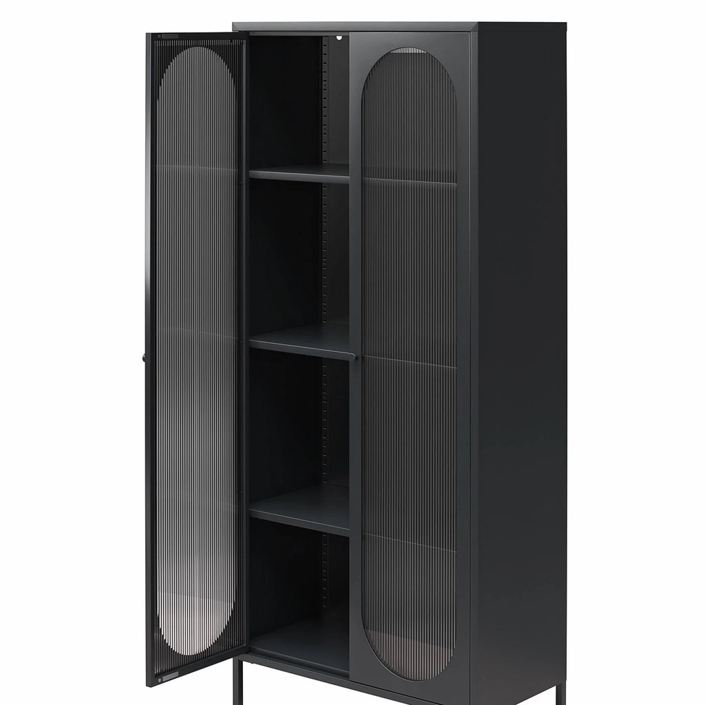 2-Door Accent Cabinet with Fluted Glass N677