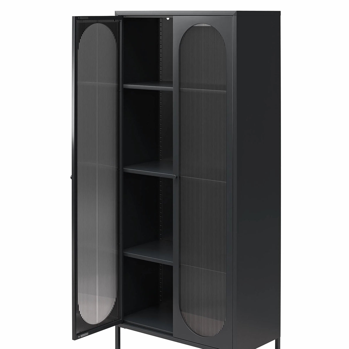 2-Door Accent Cabinet with Fluted Glass N677