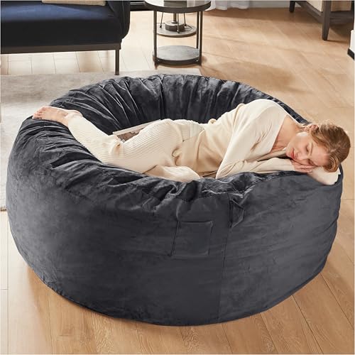 Charcoal Grey 4 FT Machine Washable Mink Bean Bag Chair T662