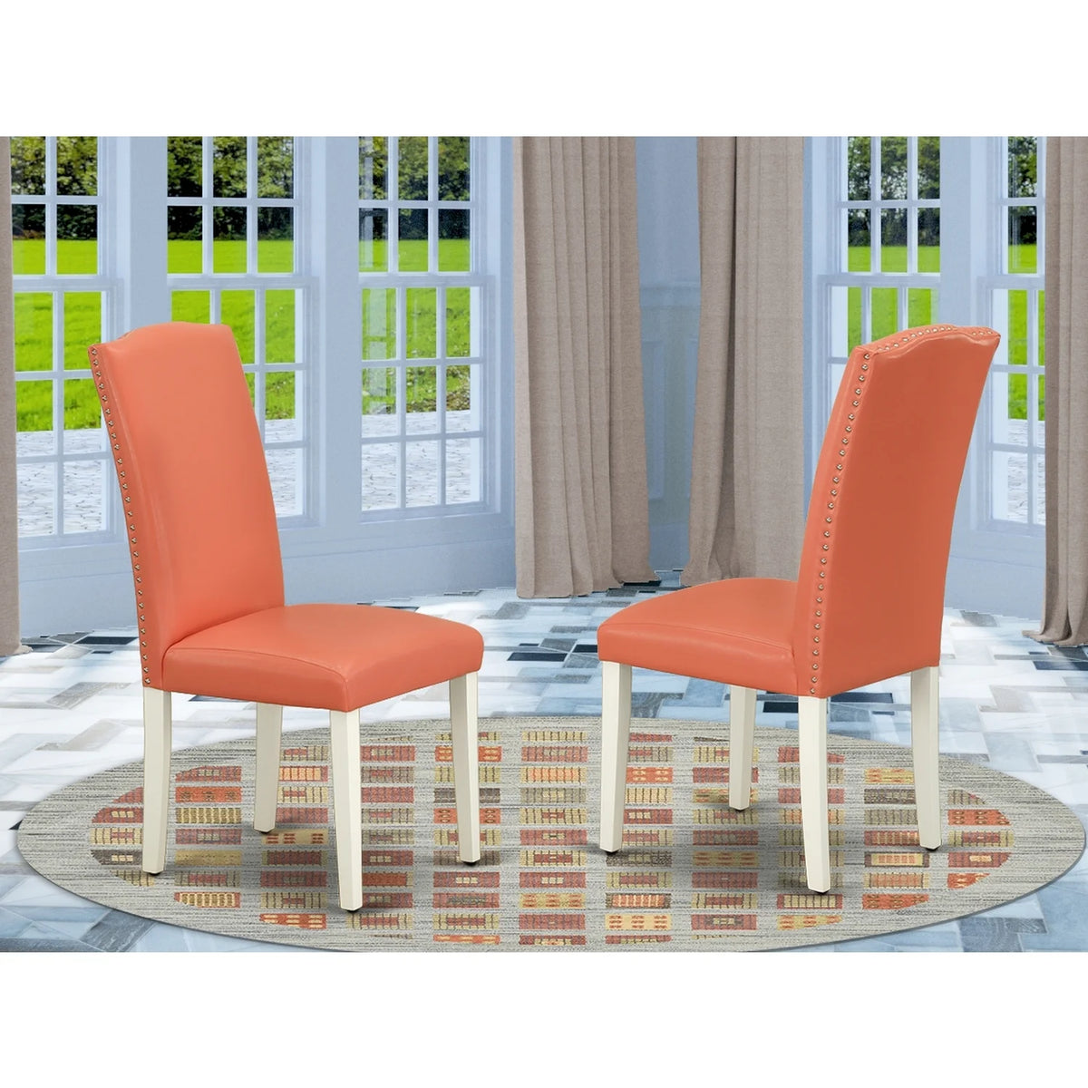 Pu Leather Chair Set Of 2 F86732