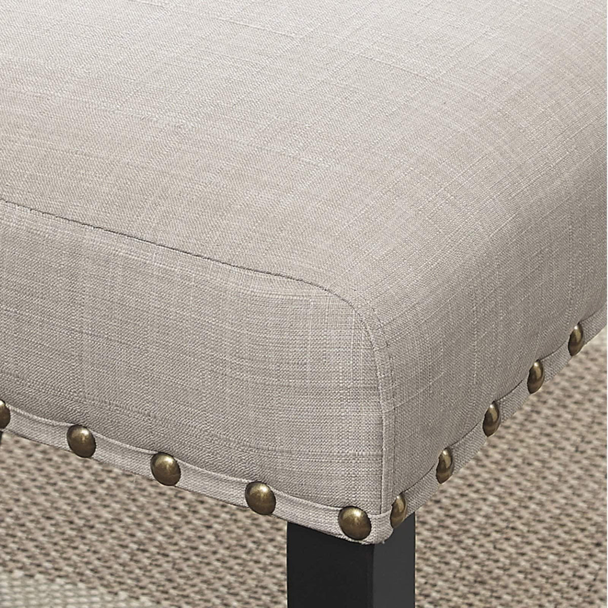 Gray Fabric Solid Rubberwood Counter Height Stool Set of 2 H755496