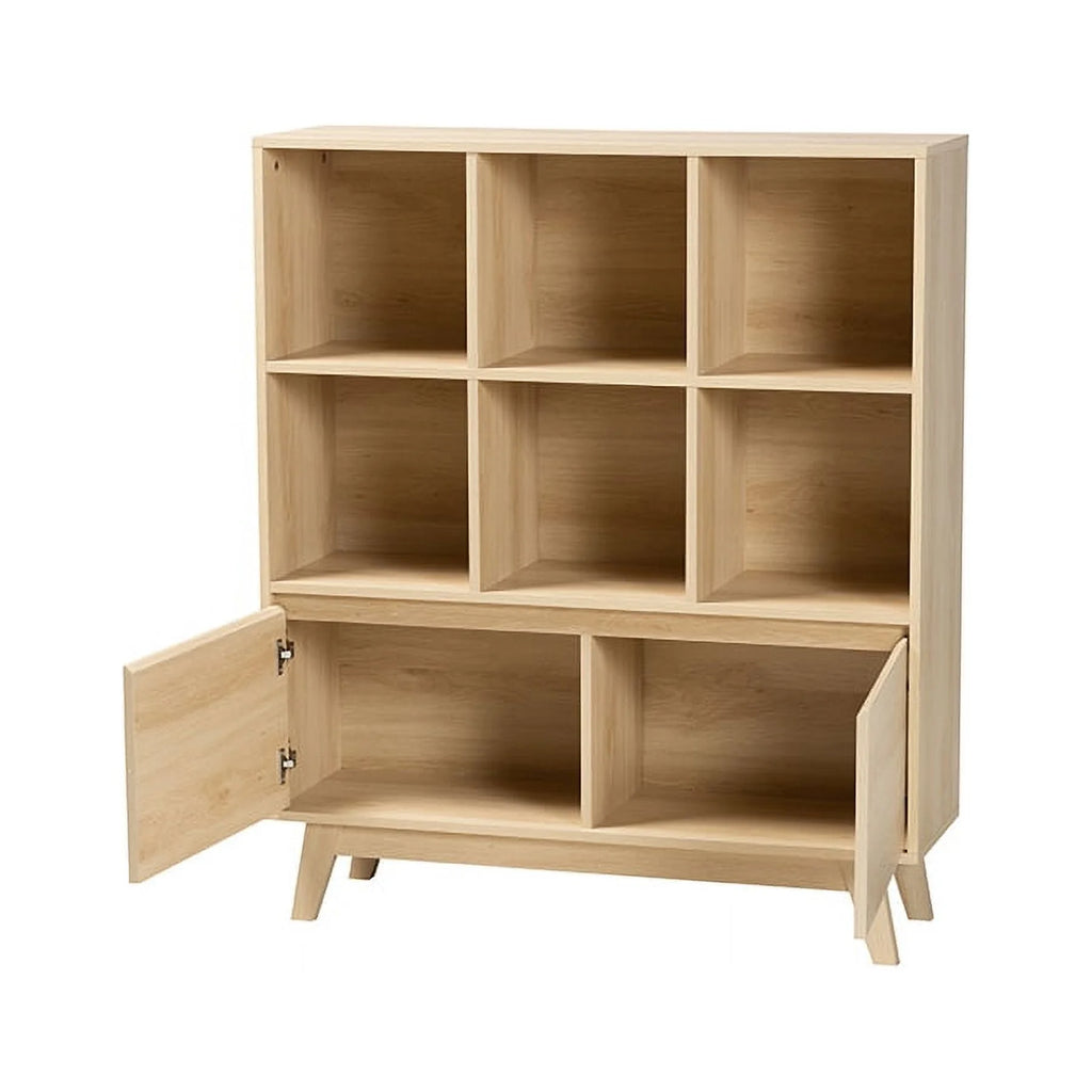 Oak Brown Finished Wood Bookshelf Z699