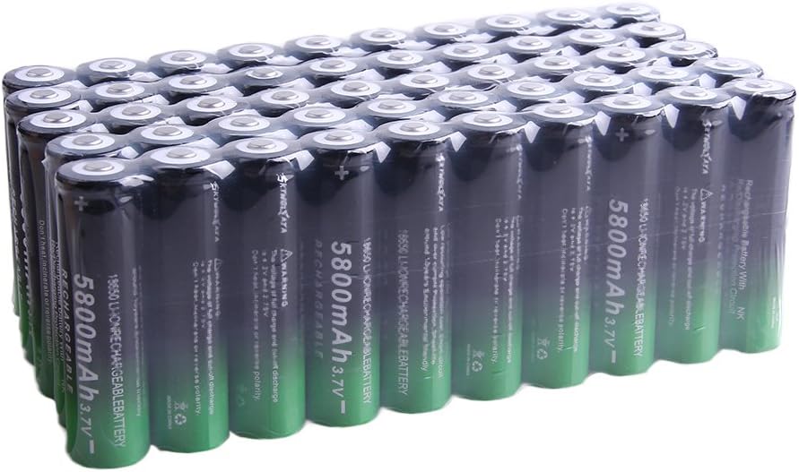 50 Pack 18650 Rechargeable 5800mAh 20A 3.7V Button Top Li-ion Batteries Y20875
