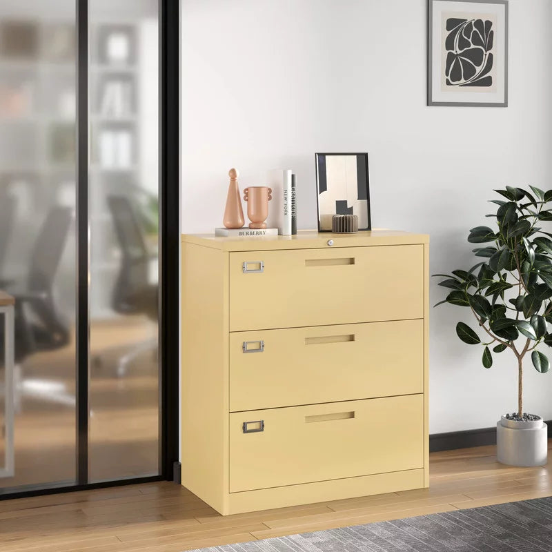 3 Drawer Lockable Metal File Cabinet X635075