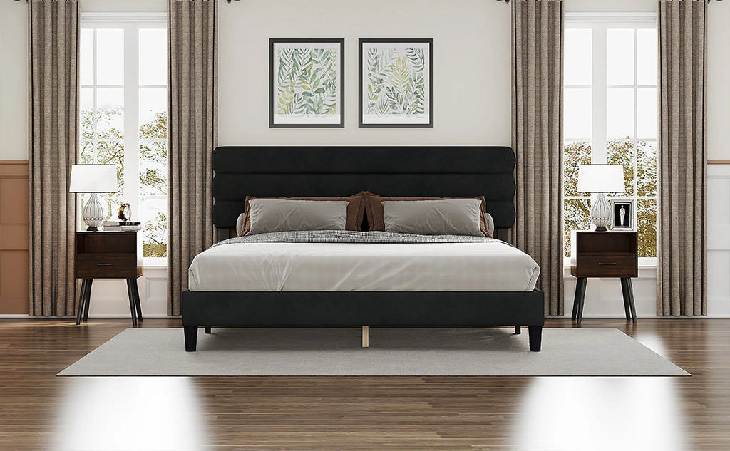 King Size Dark Gray Bed Frame U656458
