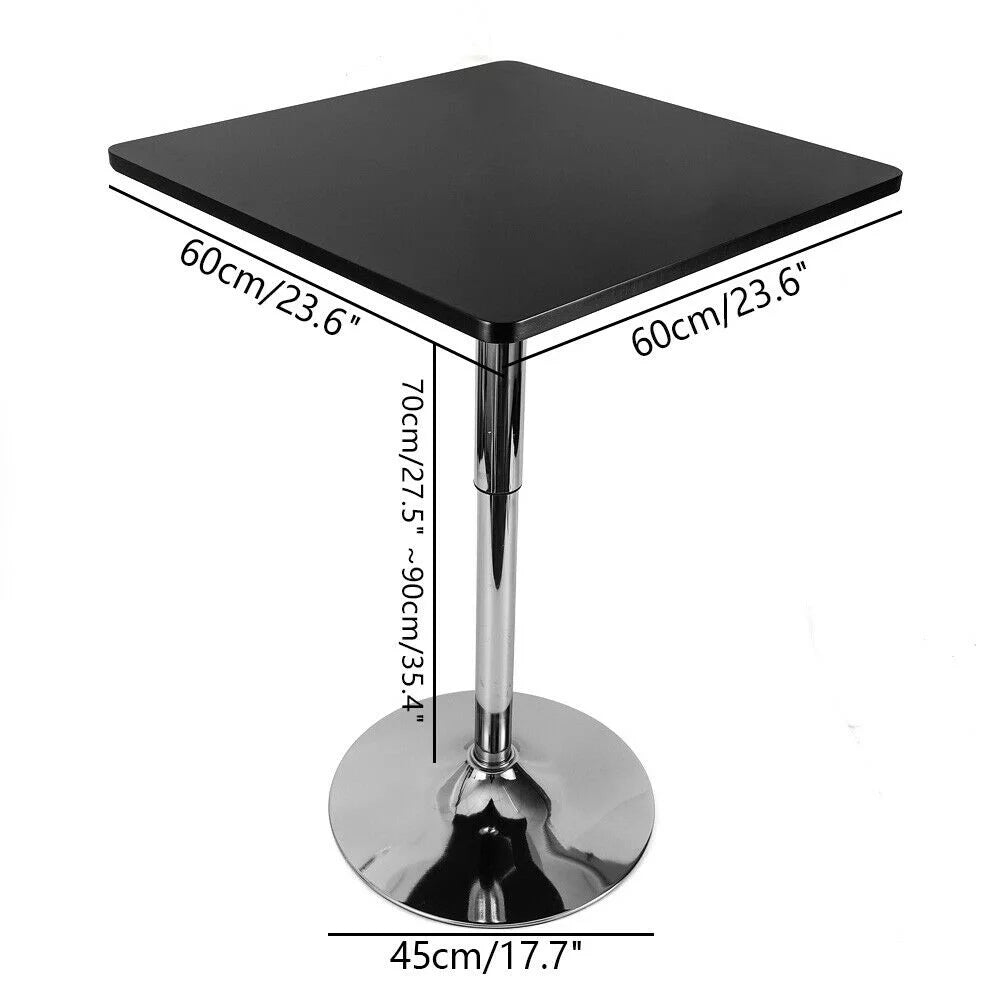 Adjustable Height 360 Rotatable Square Bar Table Black M3077