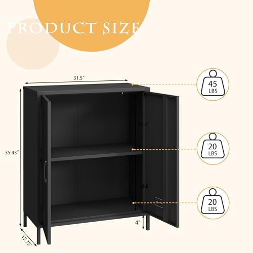 Black 2 Door Metal Storage Cabinet O7839