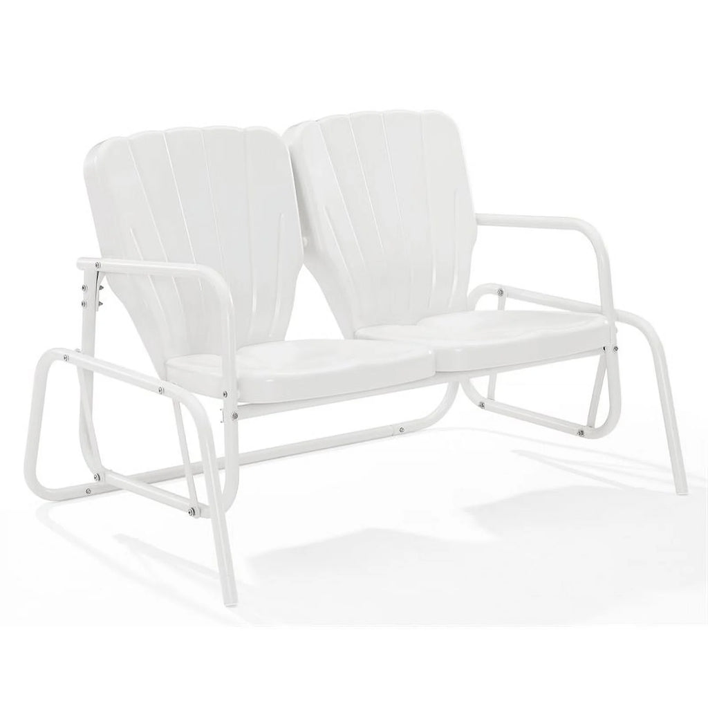 Metal Outdoor Loveseat Glider in White U675