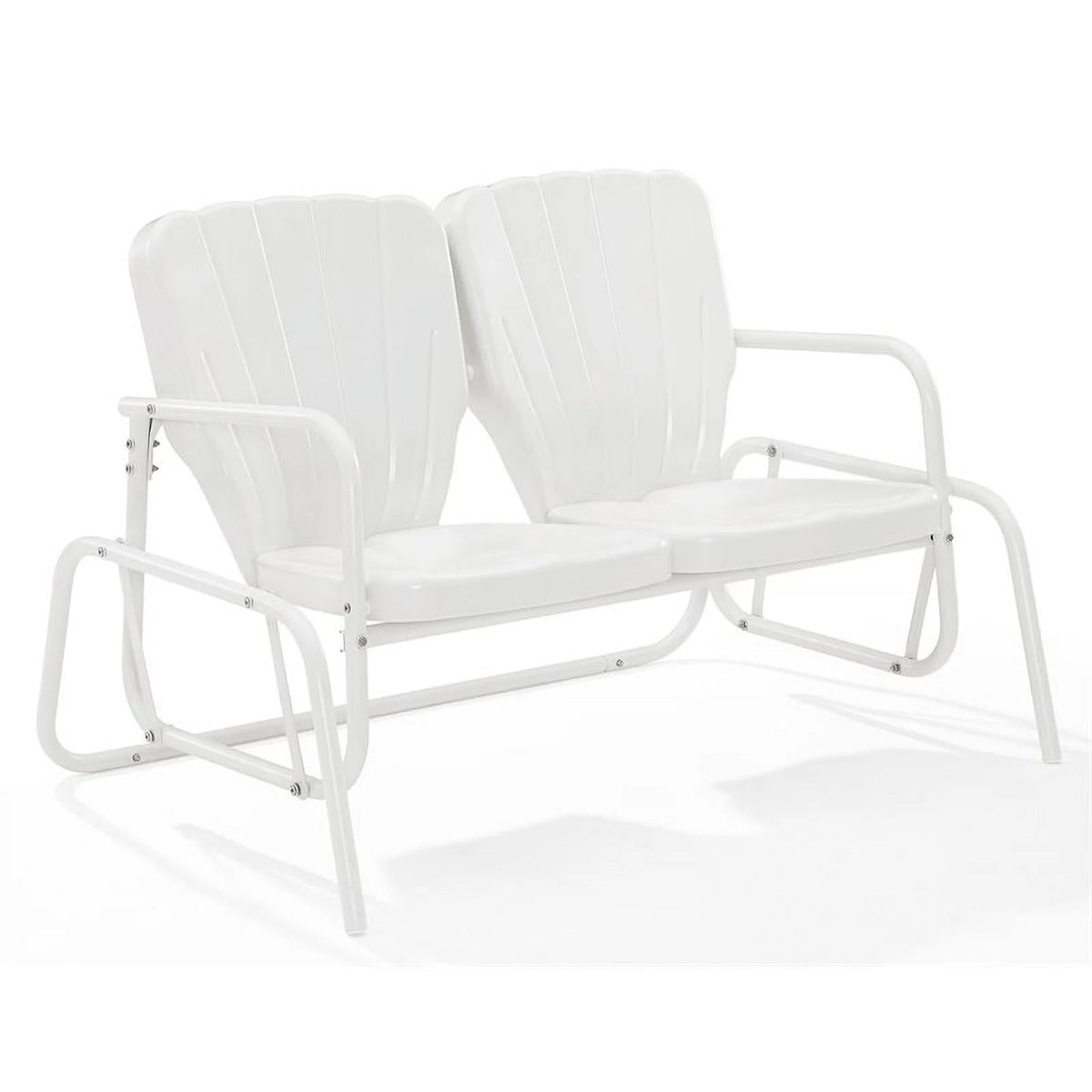 Metal Outdoor Loveseat Glider in White U675