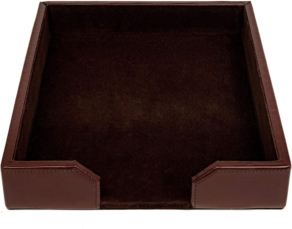Dark Brown Bonded Leather Letter Tray Pack of 2 J95371