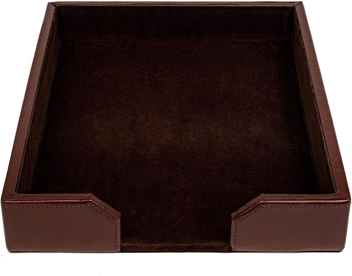 Dark Brown Bonded Leather Letter Tray Pack of 2 J95371