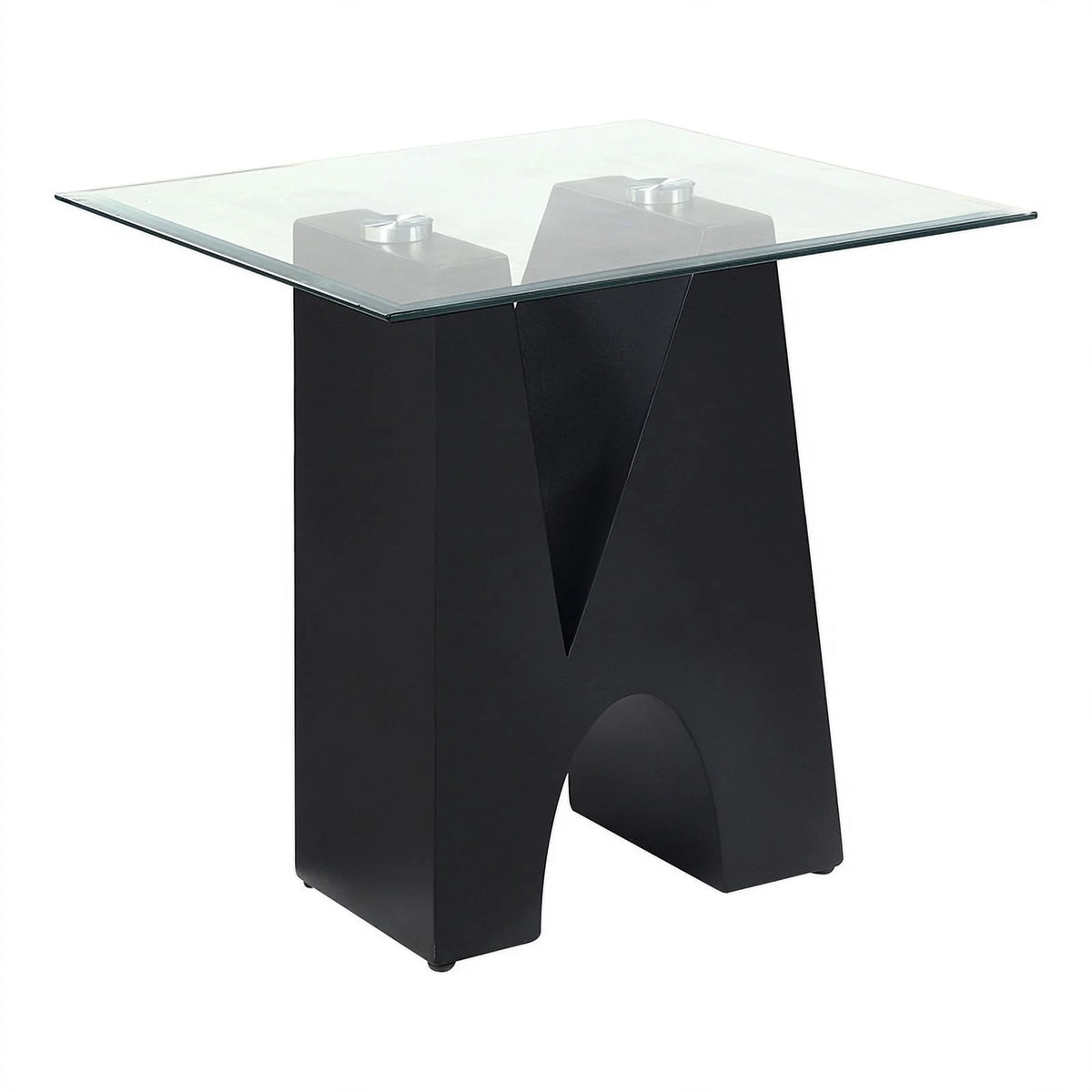 Metal and Glass Top 3-Piece Coffee Table Set in Black H410151