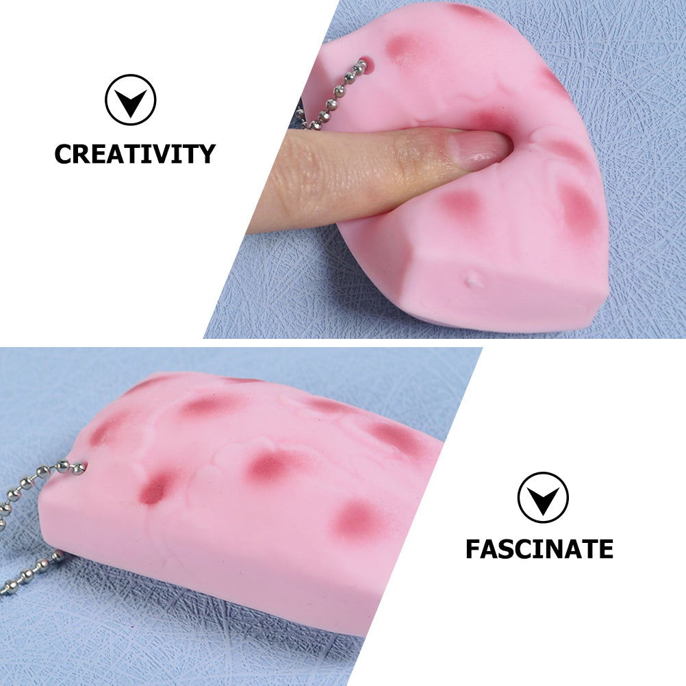 3 Pcs Squeeze Tofu Toy Cartoon Miniature Key Hanging Decor J6648