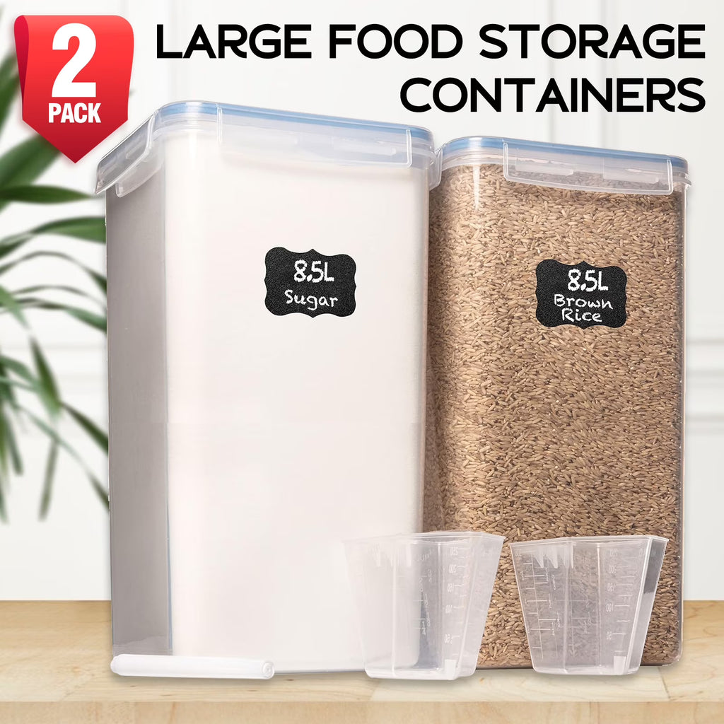 8.5L/287Oz Extra Large Airtight Food Storage Containers, 2 PACK with Lids N18307