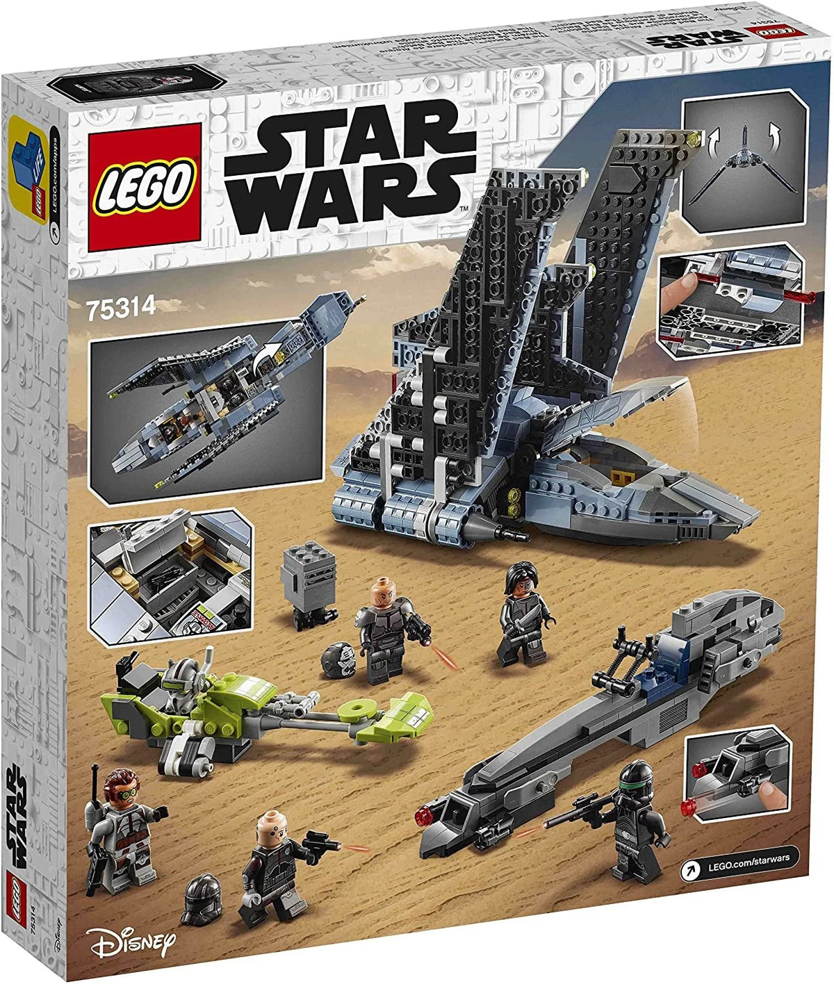 Star Wars Attack Shuttle Building Toy Set with 5 Clones Minifigures C550