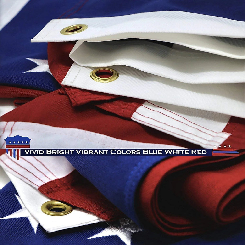 American Flag 4x6 Ft Heavy Duty Spun Polyester Embroidered Stars Sewn Stripes Brass Grommets D261
