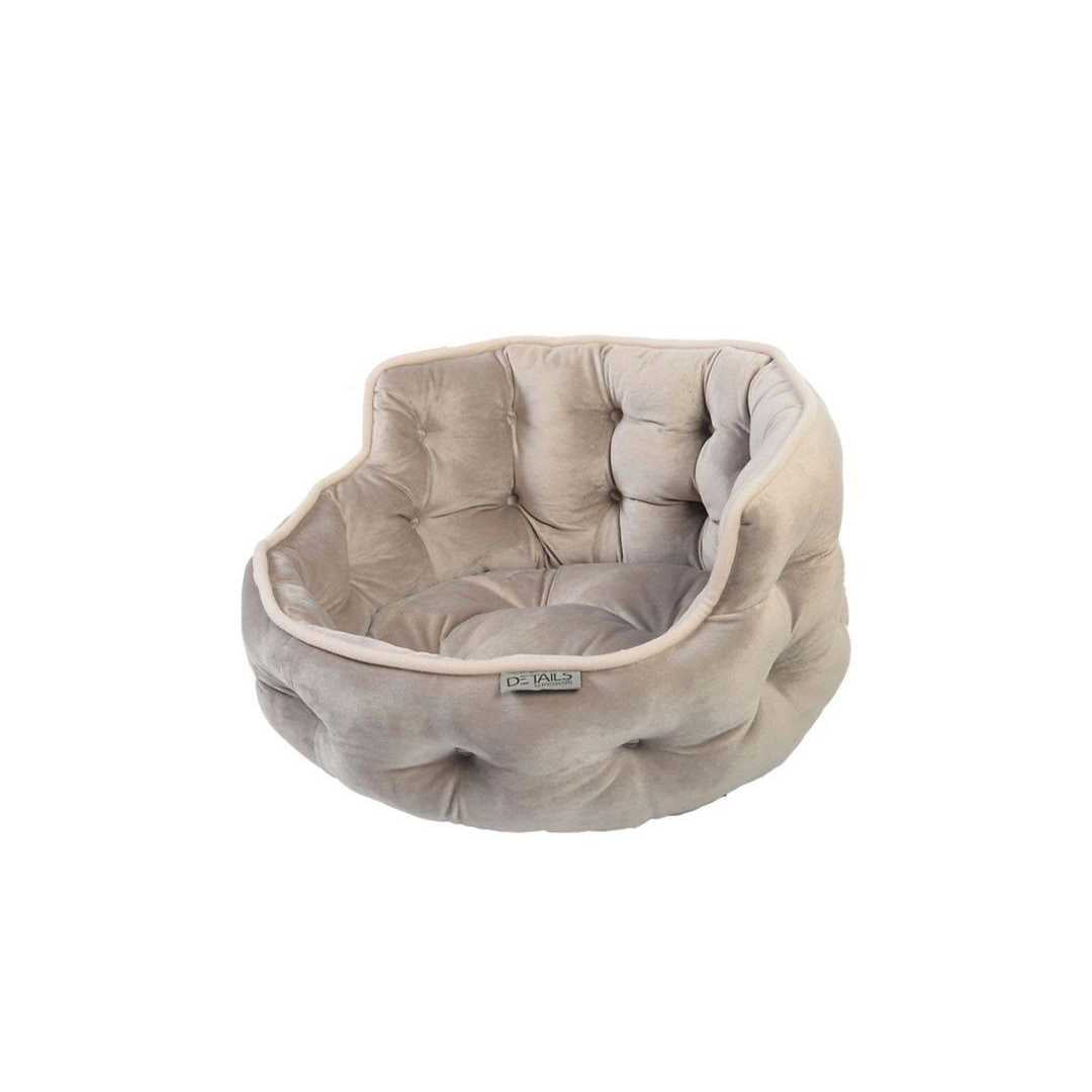 Mini Tufted Velvet Round Cuddler Pet Bed U88666