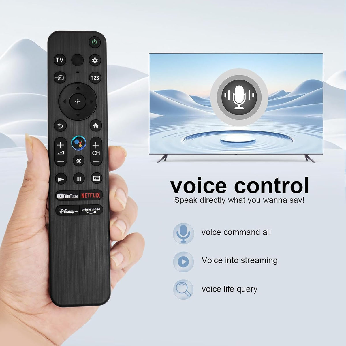 Voice Remote Control for Sony Smart TVs T134