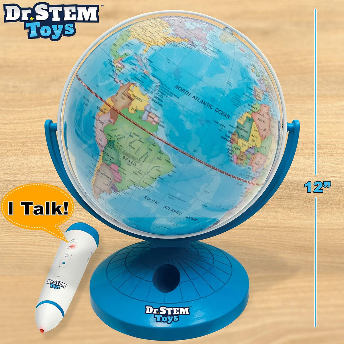 9 Inch Talking World Globe with Stylus Pen and Stand W972818