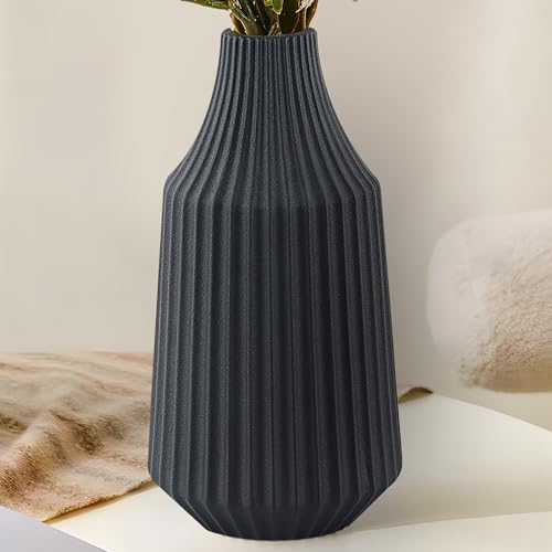Black 8 Inch Ceramic Vase M7461