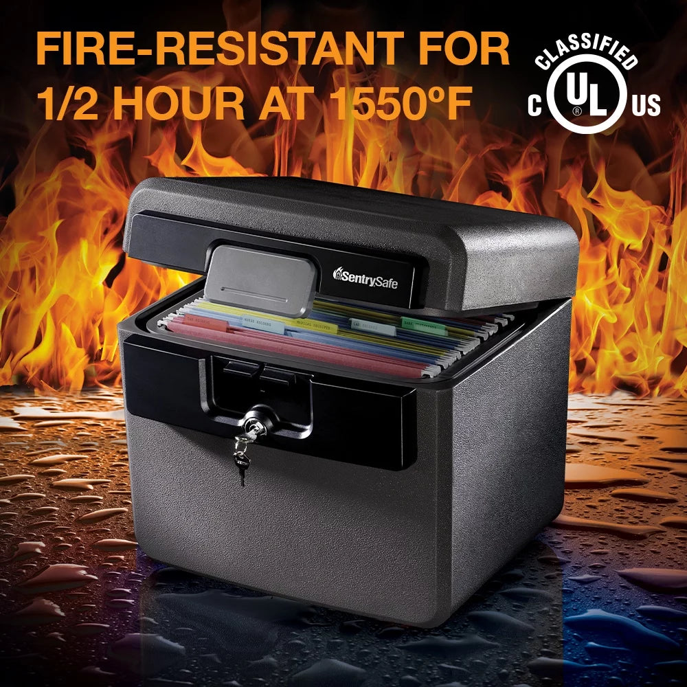 Fire-Resistant Water-Resistant Key Lock Safe Box 0.65 cu. ft. E62229