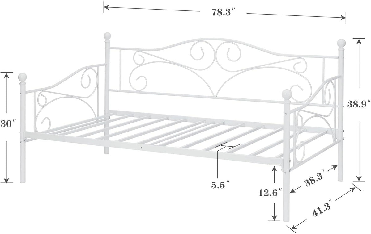 Metal Twin Bed Frame with Headboard M8217