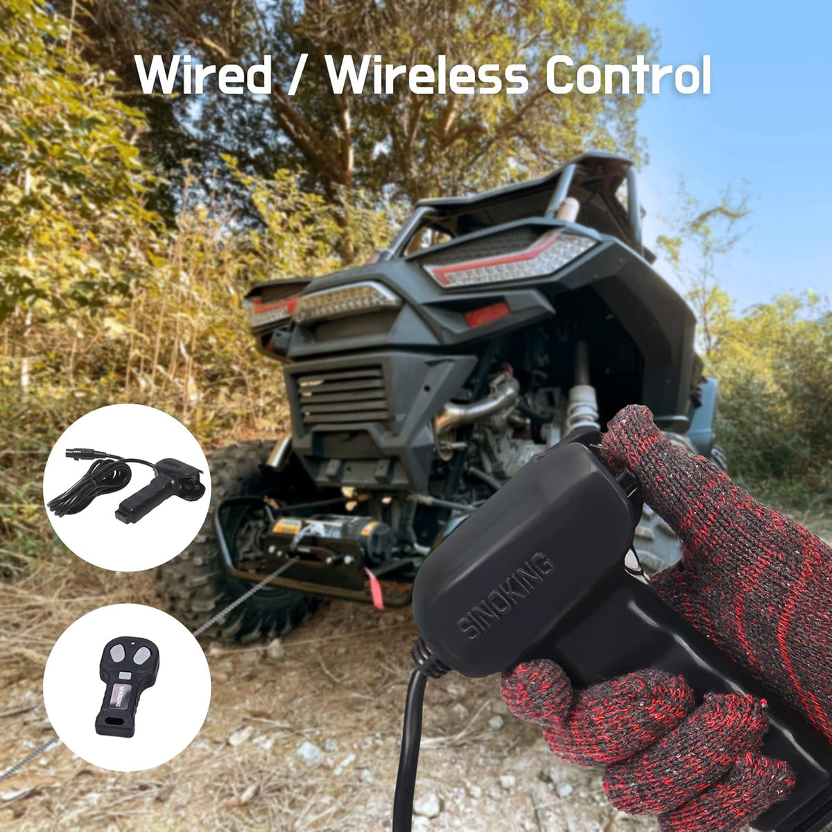 6000lb 12V Winch with Synthetic Rope and Wireless Remote Control N704
