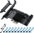 PCIE 1X 10 Ports 6 Gbps SATA 3.0 Expansion Card with Low Profile Bracket and 10 SATA Cables M964