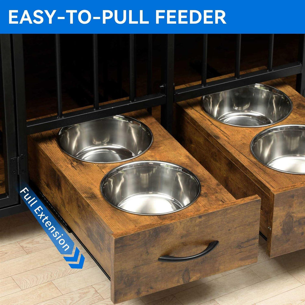 Large Breed Wooden Dog Crate Furniture with Drawers J888693