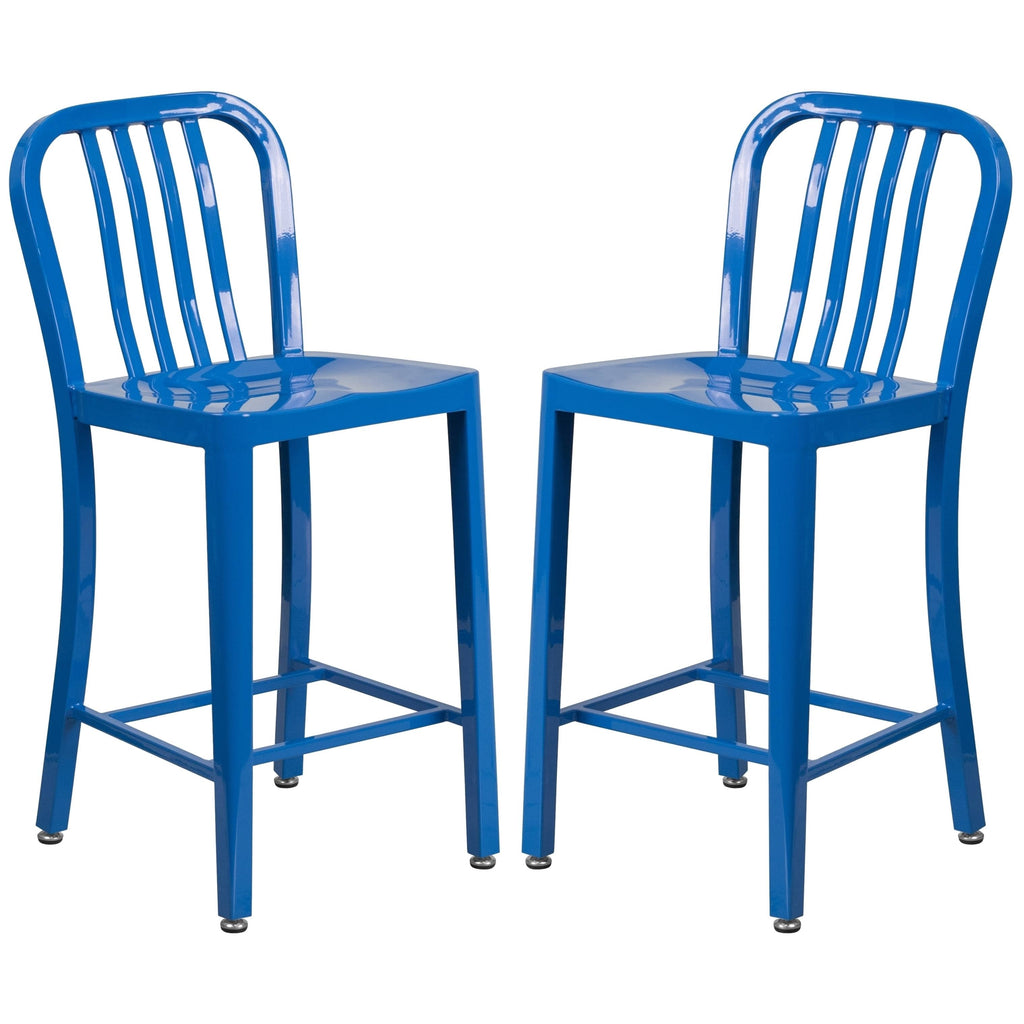 Blue Metal Counter Stool G5175