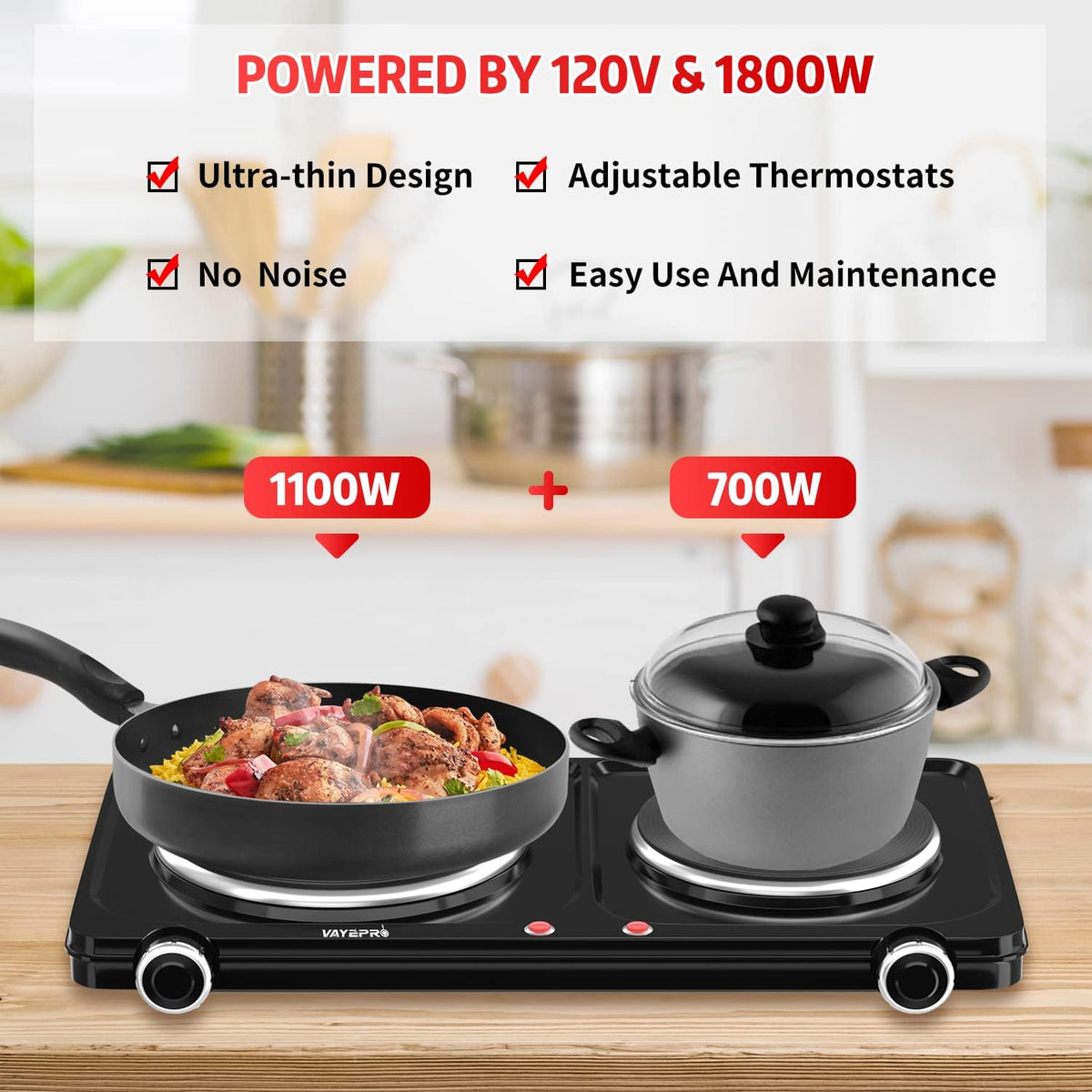 1800W Portable Double Electric Hot Plate G134