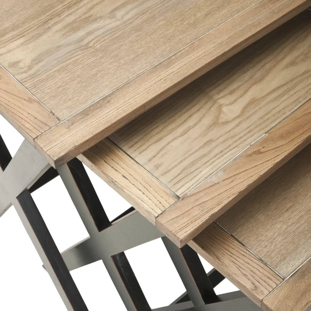 Black Oak Stacking Tray Tables F260