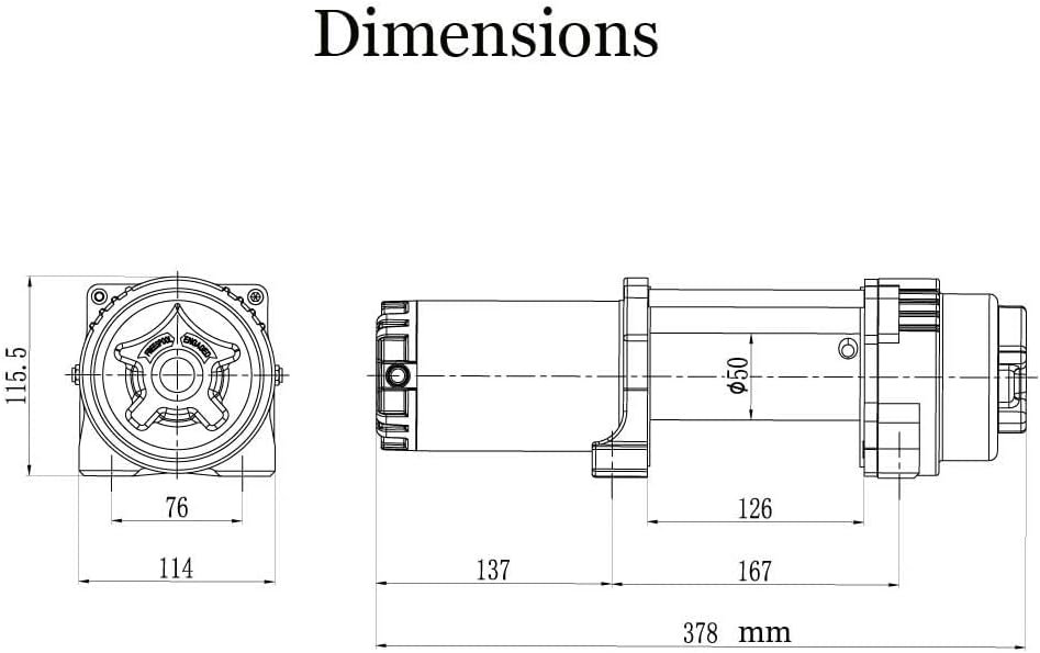 6000lb 12V Winch with Synthetic Rope and Wireless Remote Control N704