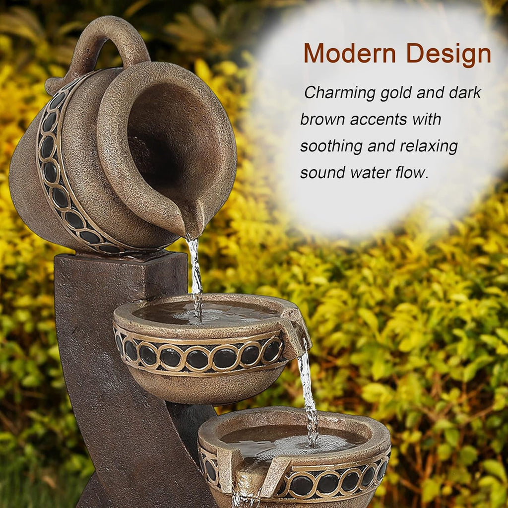 5 Tiered Polyresin Outdoor Water Fountain J28919