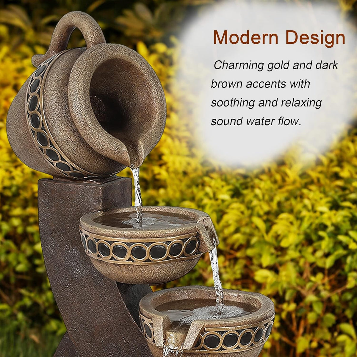 5 Tiered Polyresin Outdoor Water Fountain J28919