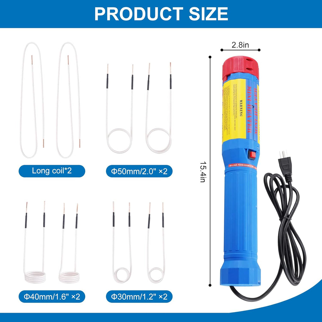 Magnetic Induction Heater Kit 8 Coils Handheld with Portable Storage Box V824
