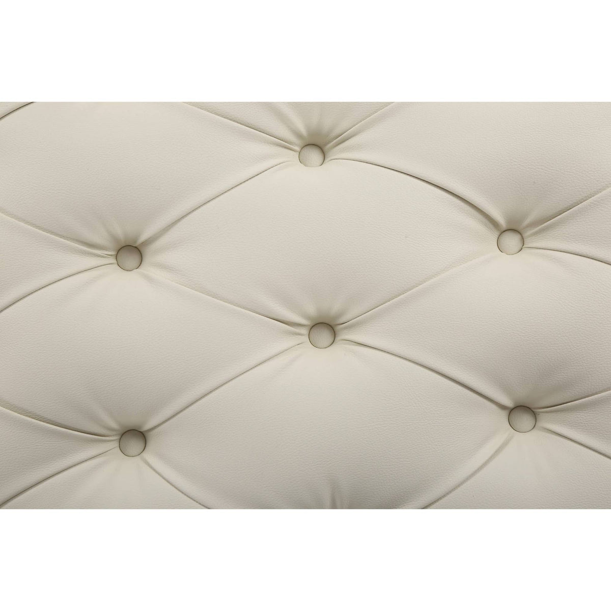 White PU Button Tufted Square Ottoman G5266