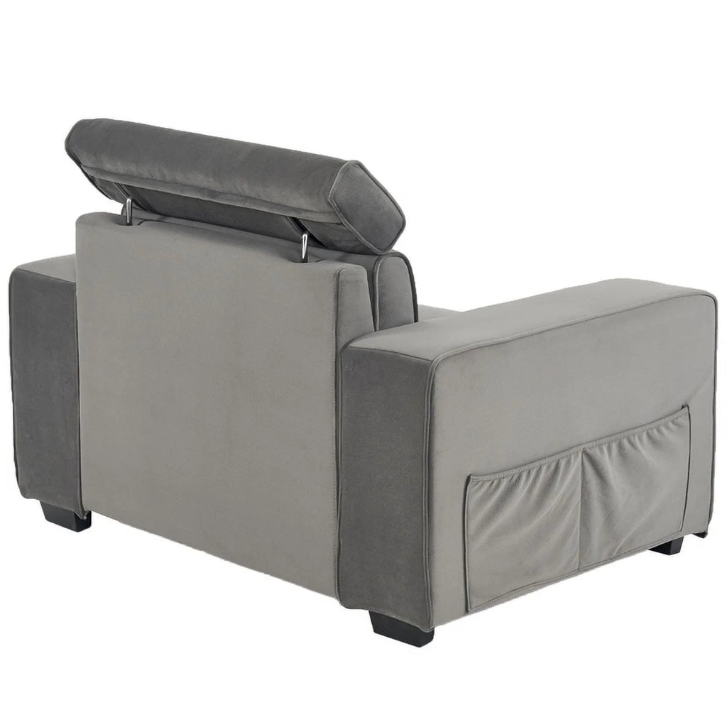 Brown Single Sofa with Side Pockets R734245