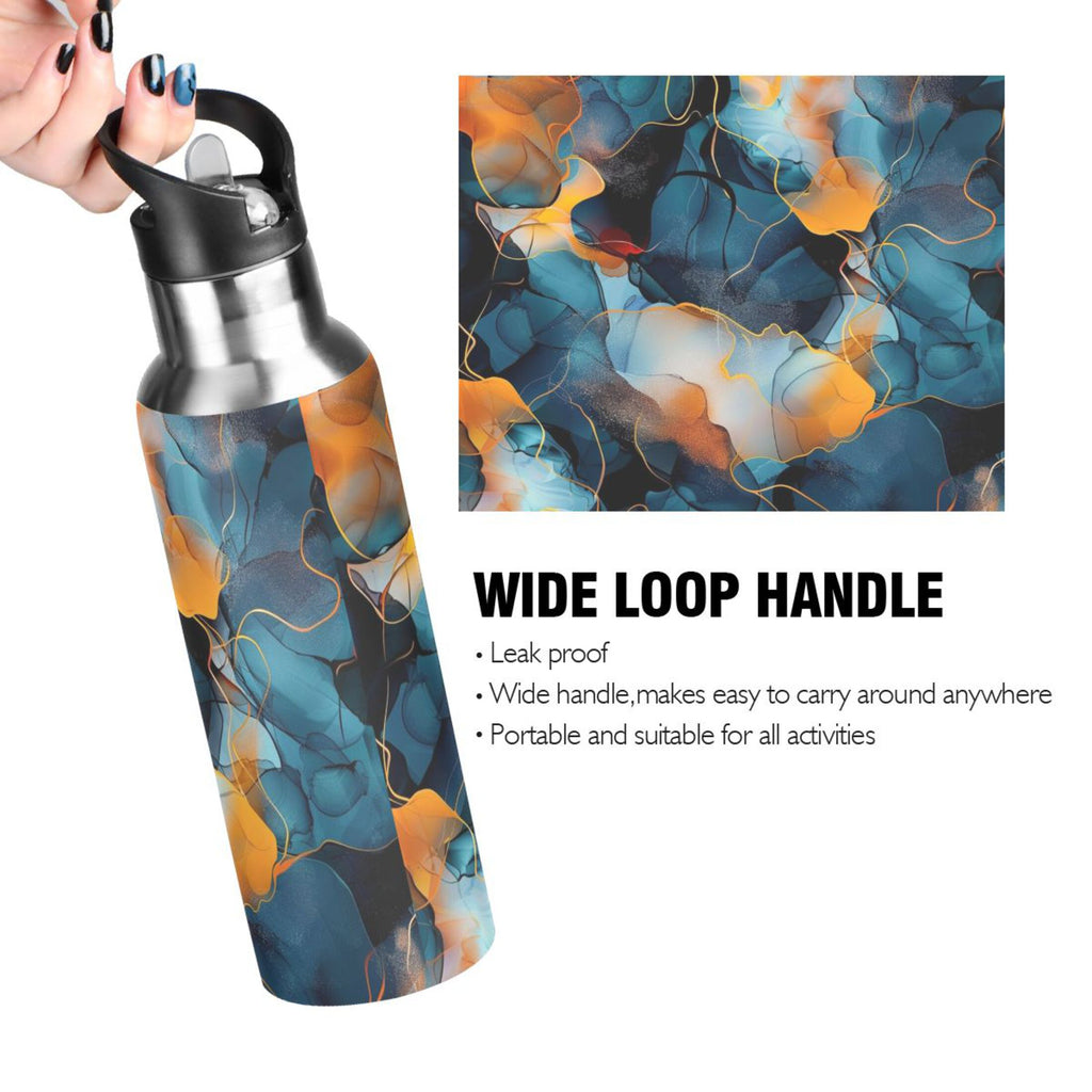 20 oz Stainless Steel Insulated Water Bottle with Straw Lid F4655