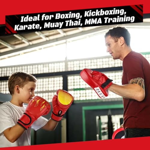 4-in-1 Kids Boxing Gloves and Punching Mitts Set with Hand Wraps V26068
