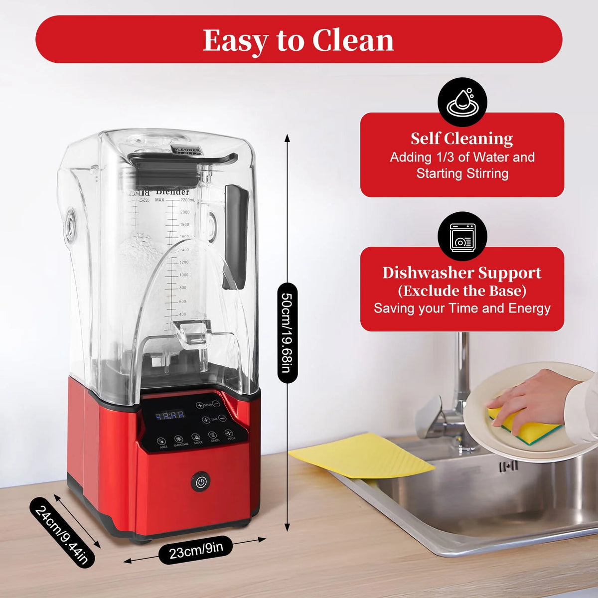 2.2L Quiet Countertop Blender O1729