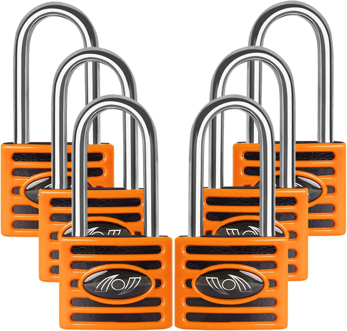 2.5 Inch Long Shackle Keyed Alike Padlocks 6 Pack Red Z47989