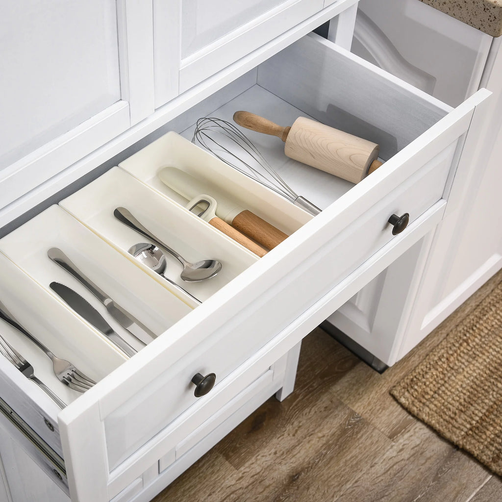 White Pinewood Kitchen Pantry Storage Cabinet G9014